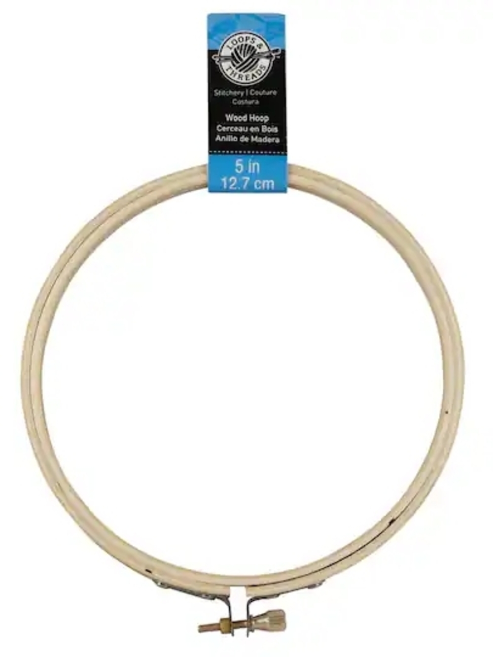 Loops & Threads 5" Wood Embroidery Hoop – Natural Beige